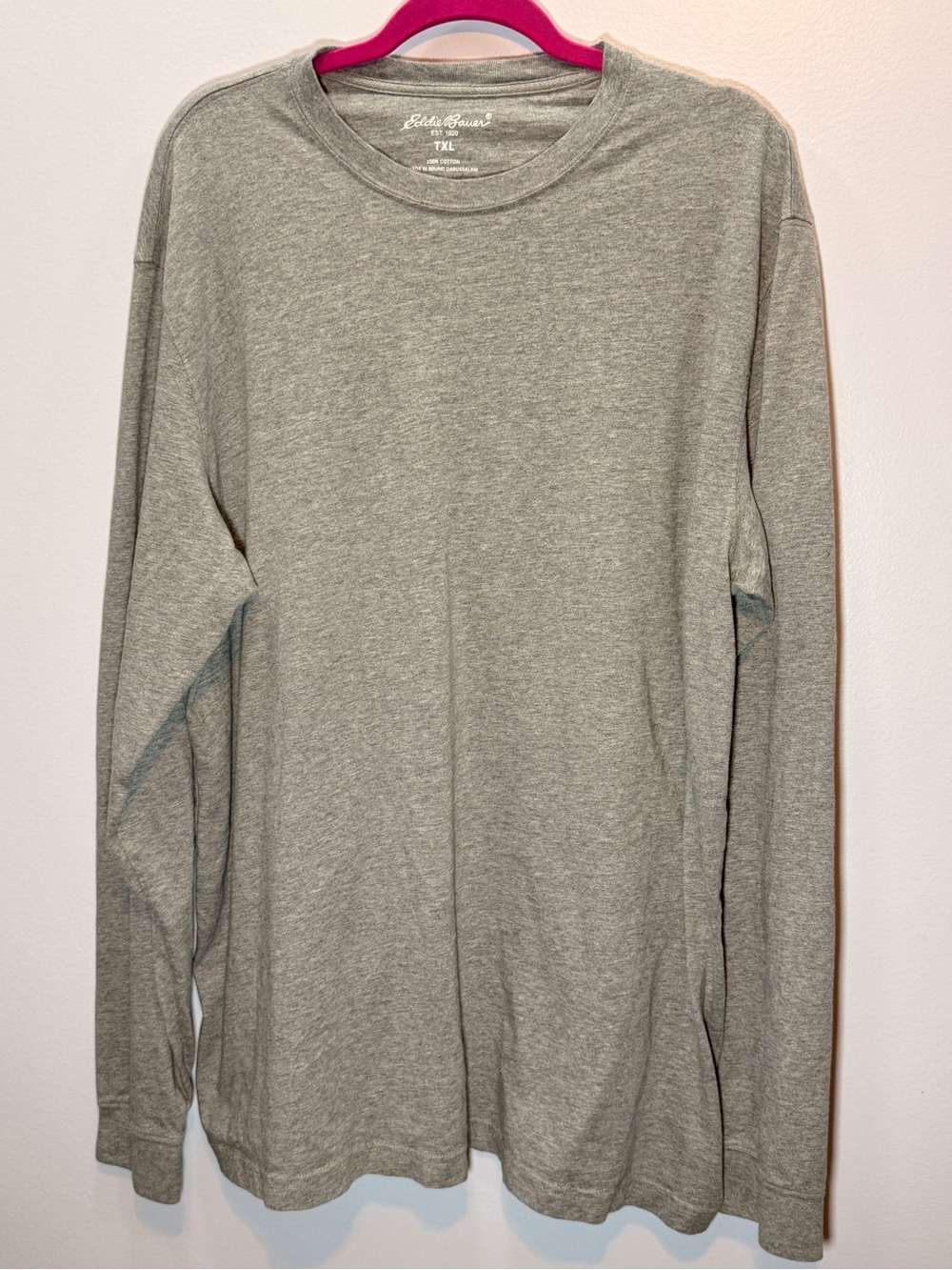 Eddie Bauer Long Sleeve Crewneck Tee in Heather Gray